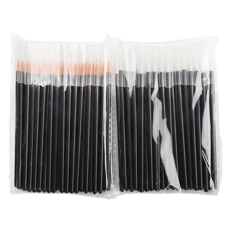 Factory 50 PCs/Pack Eyeliner Brush Nilong Eyeliner Brush Fine Hat Eyeliner Brush Portable Yellow Head White Head Brush