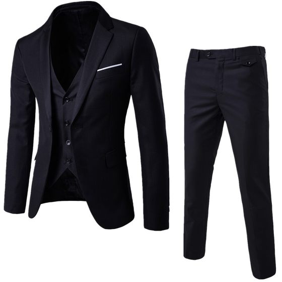2023 Foreign Trade Four Seasons Business Casual Suit Three-piece Groom Best Man Wedding Suit 9-color S-6XL