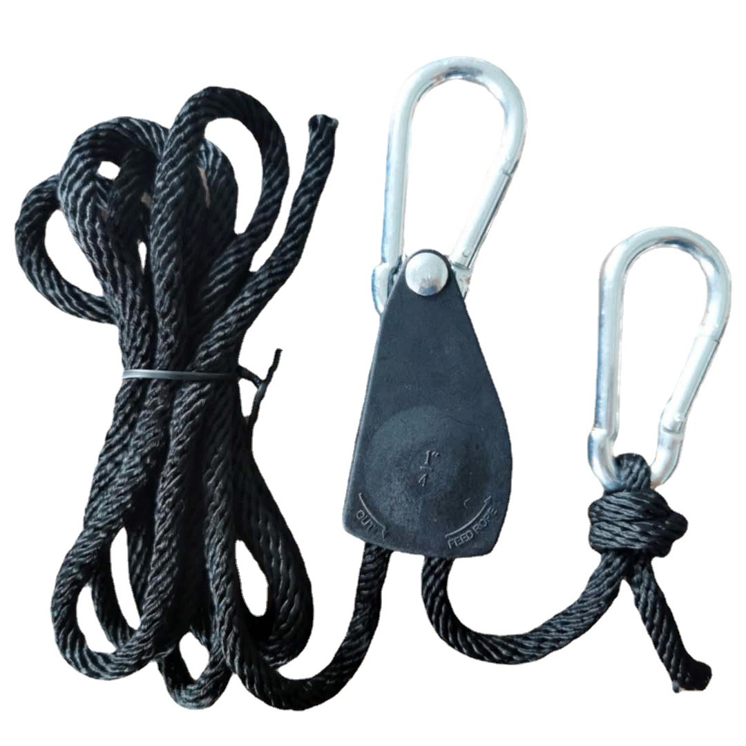 1/4 "lifting lanyard metal pulley LED lighting accessories rope tightener plant growth tent hanging rope mountaineering buckle