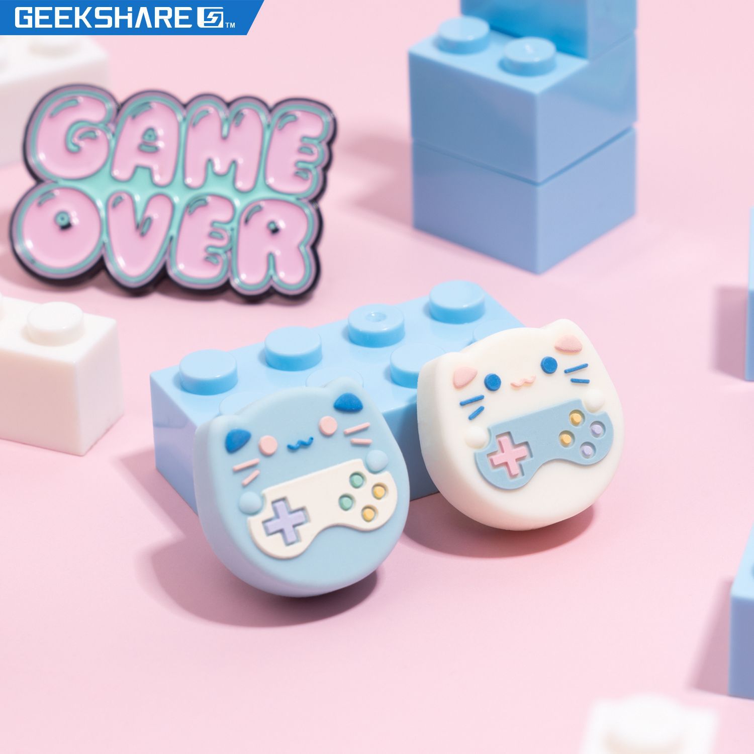 Nintendo switch Rocker Set Mousse Bear joycon Keycap ns Rocker Cap Silicone Protective Cover