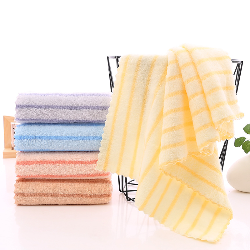 Spot coral fleece high density warp knitted towel soft absorbent face towel color bar cationic towel gift wholesale