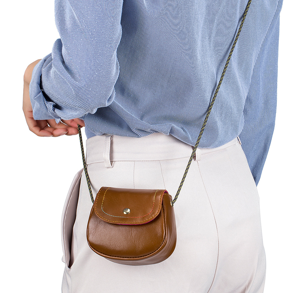 New Genuine Leather Mini Coin Purse Women's Casual Fashionable Shoulder Crossbody Small Bag Retro Red Bag for Women