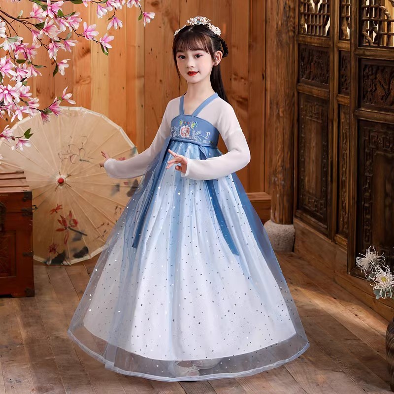 Hanfu girls' children's ancient costume Super fairy primary school students' summer costume chinese style Tang suit ancient style children's performance costume skirt
