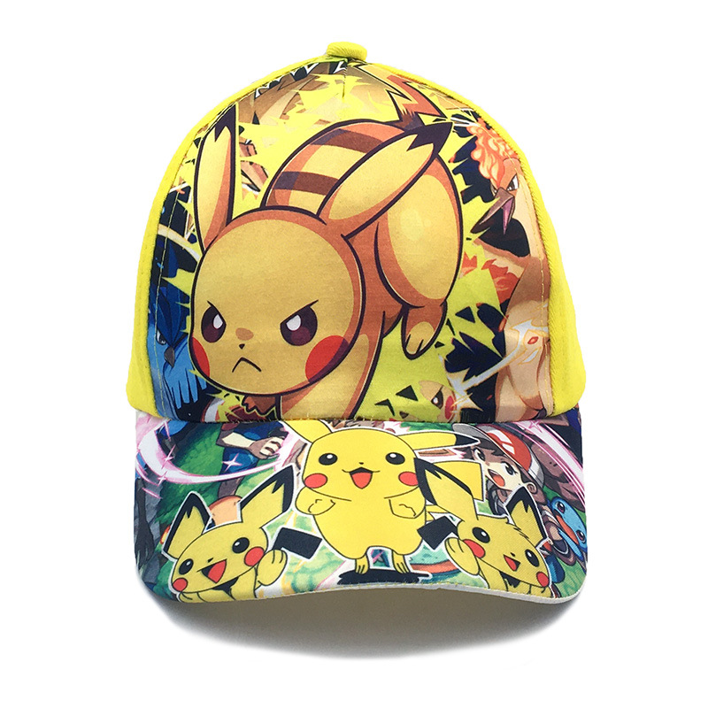 Foreign Trade Cartoon Pokemon Baseball Cap Pikachu Children's Hat Cap Pocket Monster Anime Sun Hat