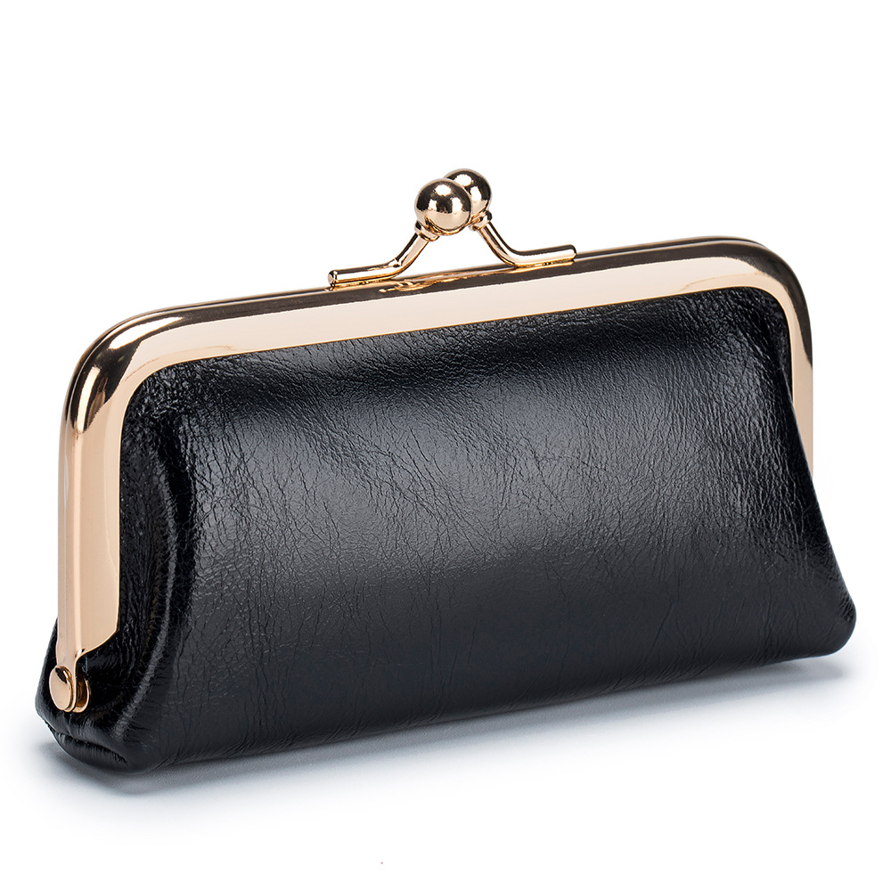 New Genuine Leather Creative Coin Purse Women's Fashion Storage Coin Bag Mini Red Envelope Clip Bag Small and Exquisite