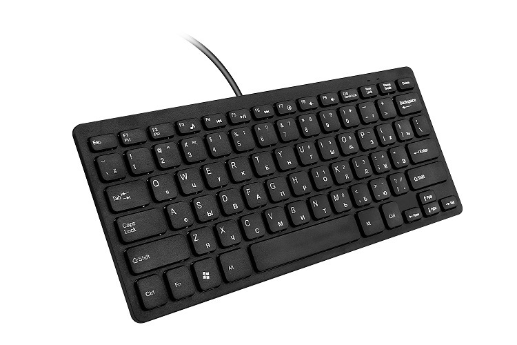 Проводная мини-клавиатура Интерфейс USB настольный компьютер без звука ультратонкая клавиатура с 78 клавишами на русском языке