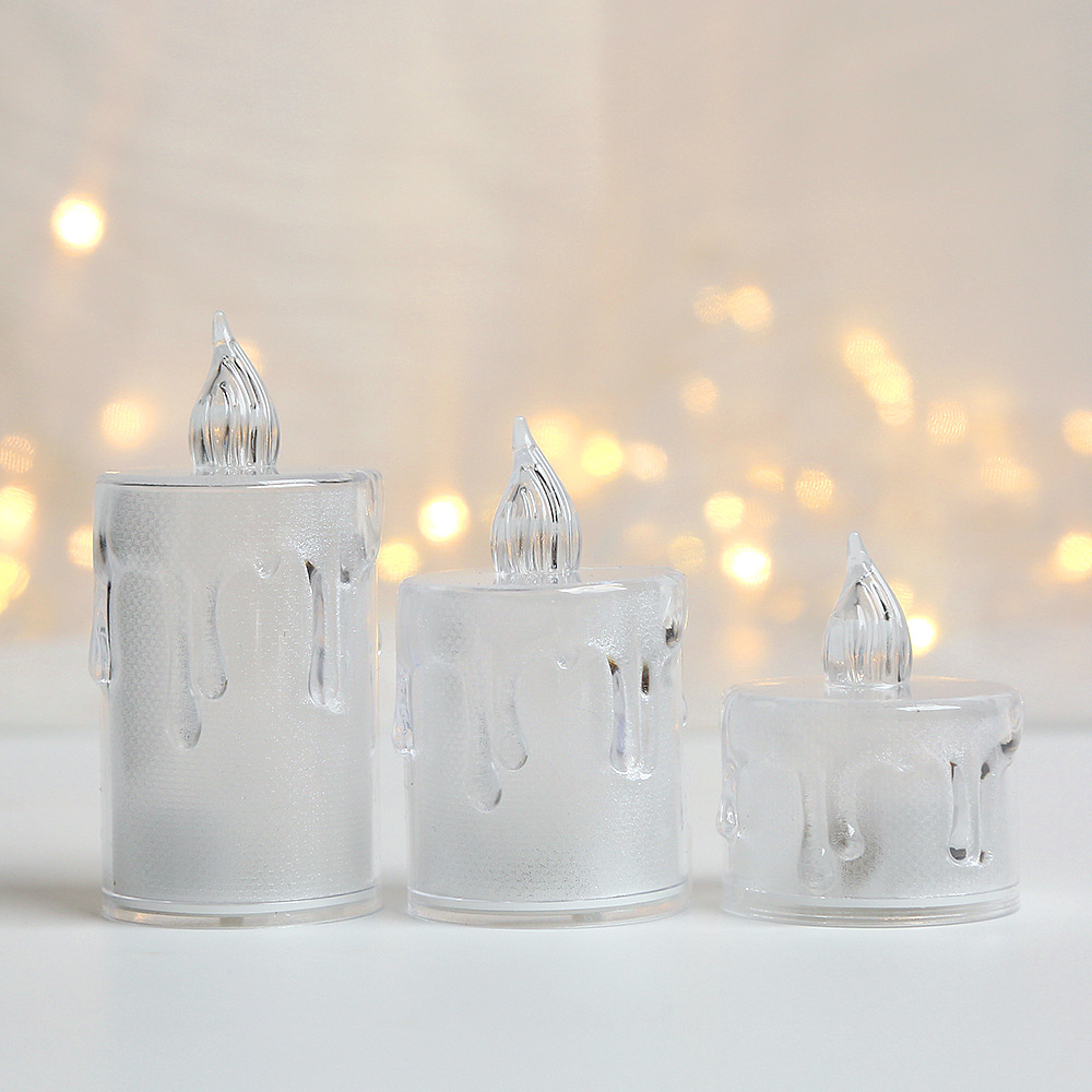 led electronic candle acrylic crystal luminous candle lamp Christmas decorative atmosphere ins mini night light