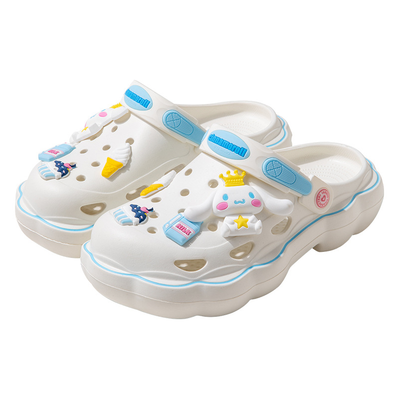Nanbo Wan Big Ear Dog Hole Shoes Women's Summer Cartoon Accessories Genuine ip Joint Outer Wear Non-slip Slippers for Outer Wear