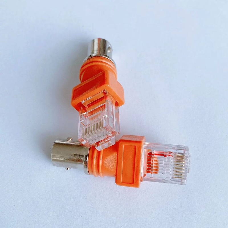 クリスタルヘッド - BNC オスメスアダプタ Ri45 - F ヘッド Ri45 BNC オレンジ Rj45 カテゴリ 6 ネットワーク|undefined