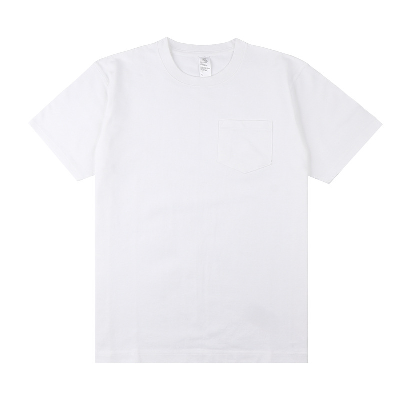 270g Heavy Pocket Pure White Xinjiang Cotton Short Sleeve T-Shirt for Men and Women Shoulder Casual Couple Crewneck Loose