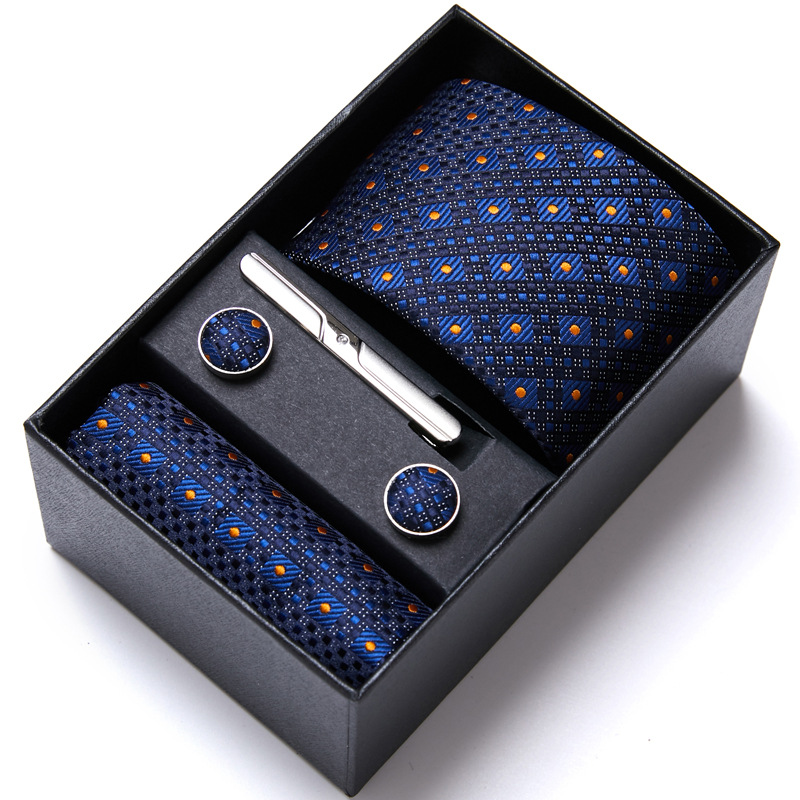 Men's tie six-piece set gift box group tie business formal wedding tie manufacturers wholesale spot