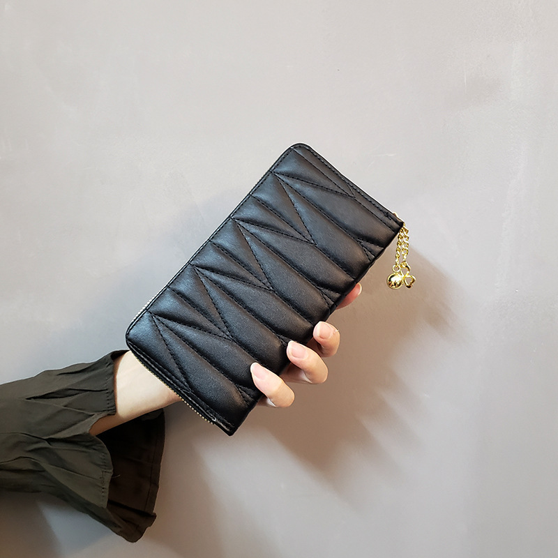Insの新型菱格欧米の女性の小さい財布の女性の長いタイプの学生の小銭の携帯電話のカバンの女性のカバンの皮のカバンのフリンジ|undefined