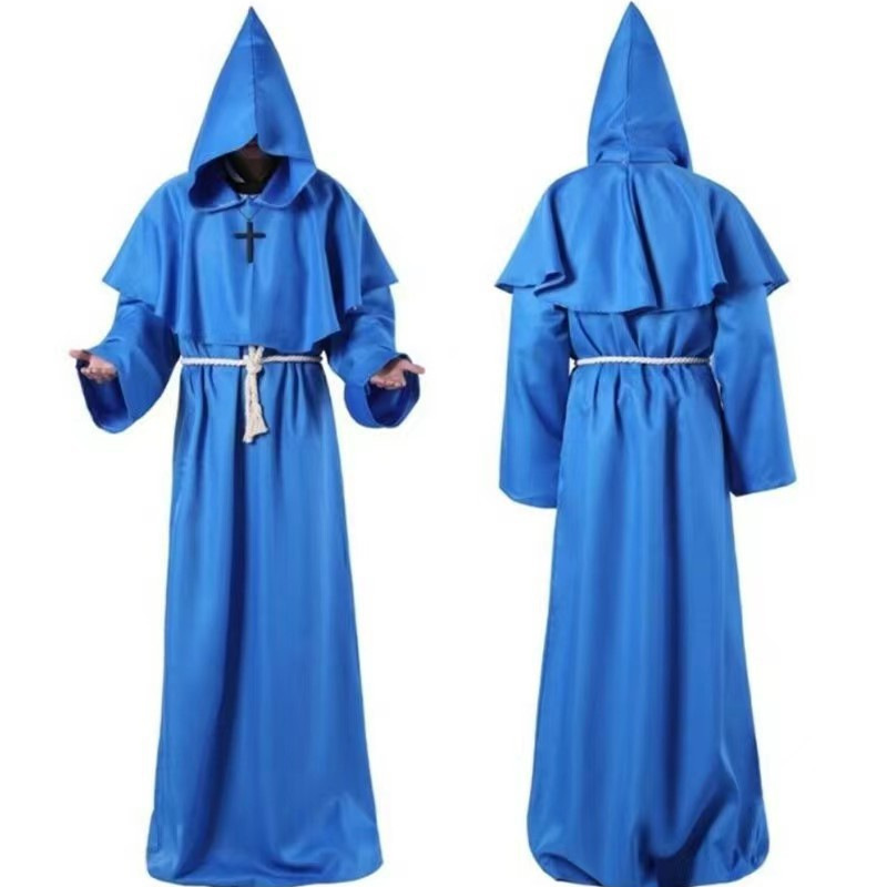 Halloween cosplay ancient costume medieval monk costume Monk Robe wizard costume priest costume COS costume stage costume