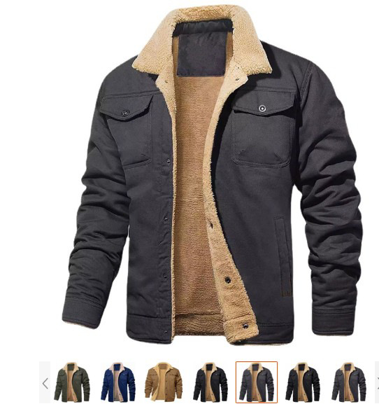 Cross-border spot autumn and winter new manufacturers men's jacket velvet cotton frock casual jacket men's jacket
