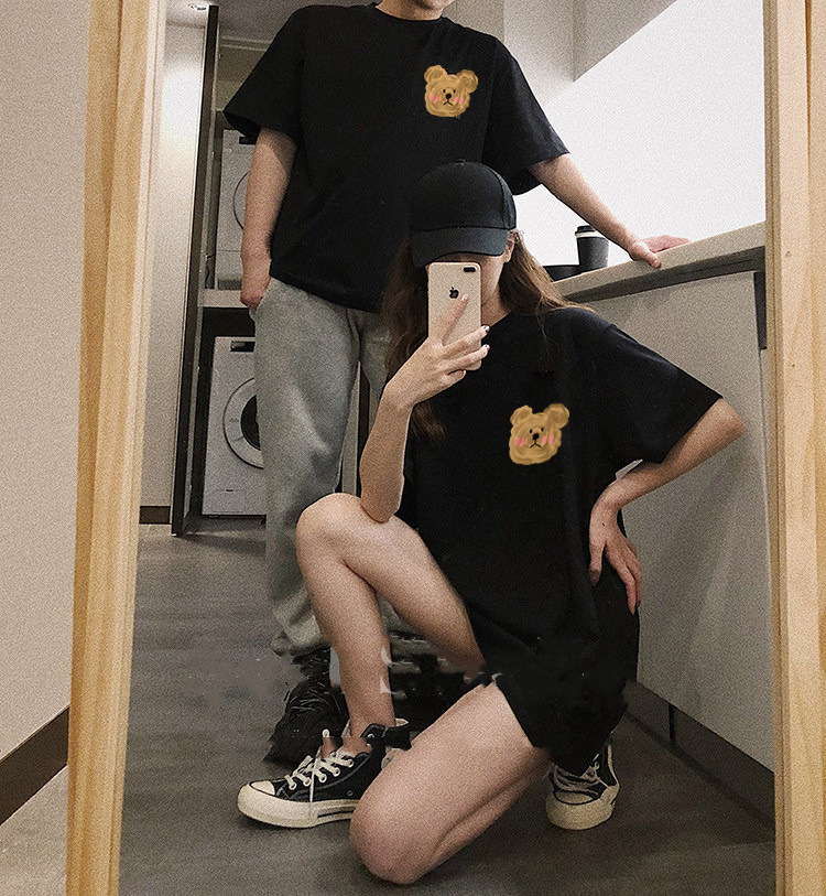 T-shirt couple wear summer couple style Korean version student internet celebrity new men and women same style summer short-sleeved tops trendy