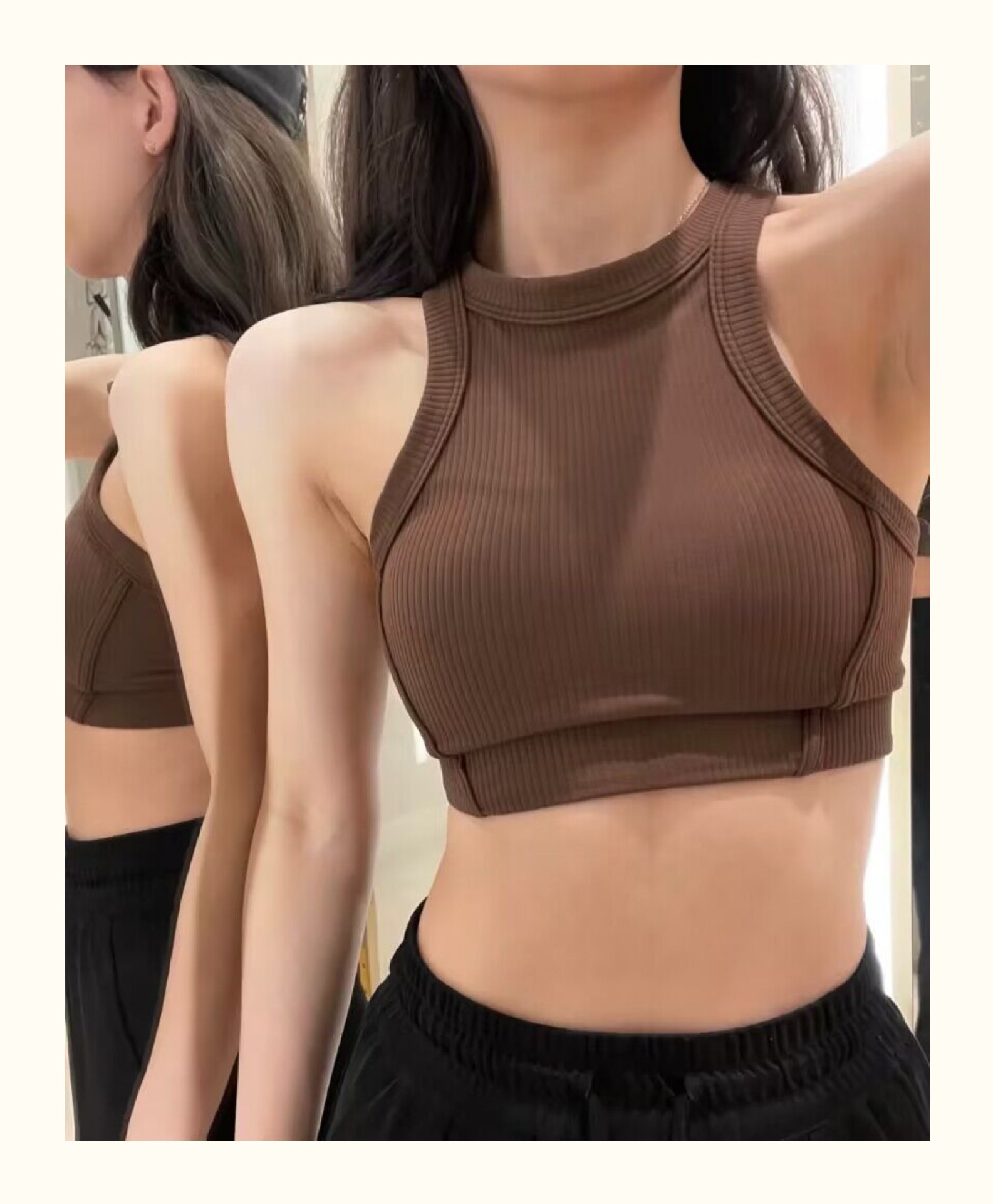 lu version I-thread sports vest for women with chest pad yoga quick-drying fitness bra running shockproof yoga clothes summer