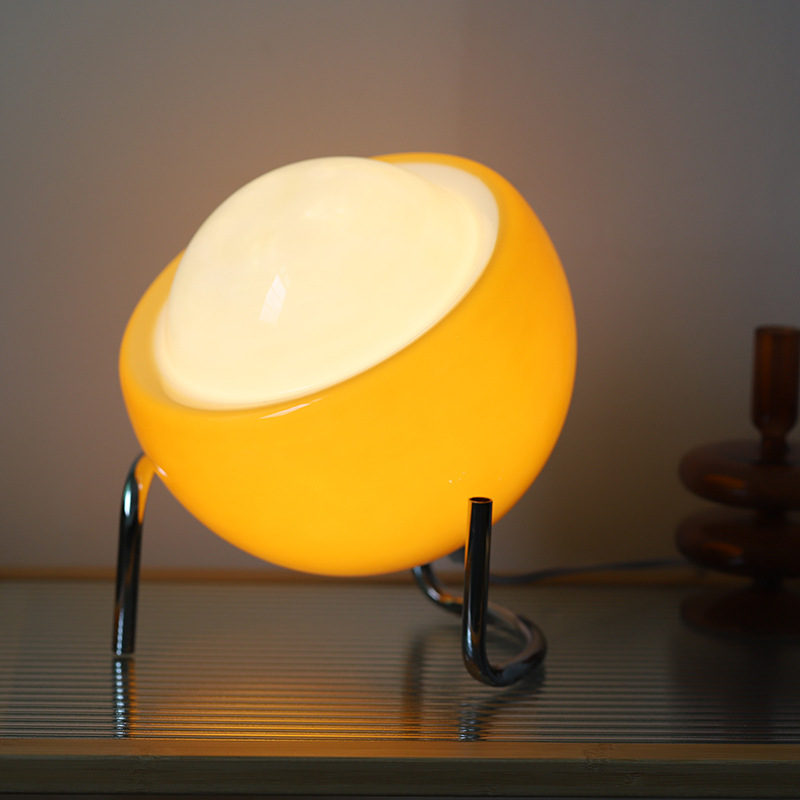 Cross-border Amazon Japan Bauhaus Middle Ancient Table Lamp Bedroom Bedside Glass Creative Decorative Table Lamp