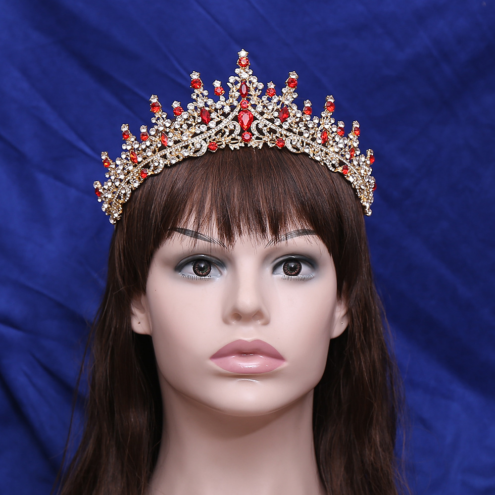 New Wedding Crown Tiara Bride Atmospheric European and American Luxury Rhinestone Wedding Dinner Wedding Styling Crown