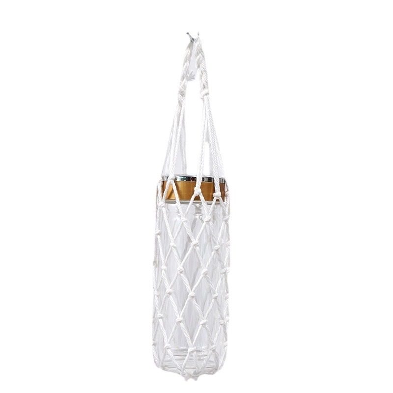 Cotton rope Cup mesh bag woven water Cup mesh bag cotton rope mesh bag multi-strand woven multi-color optional cotton rope cup cover