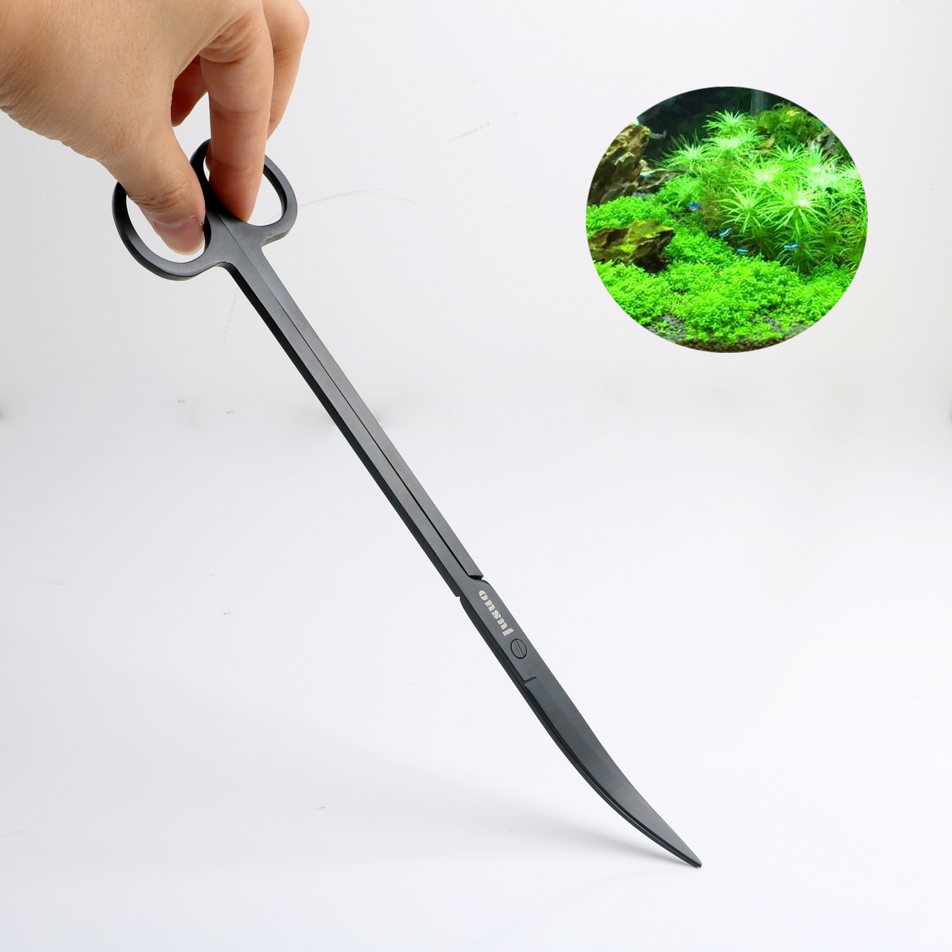 Factory Jiusuo Brand Aquarium Tools Water Grass Scissors Tweezers Flat Sand Wavy Scissors Landscape Tools
