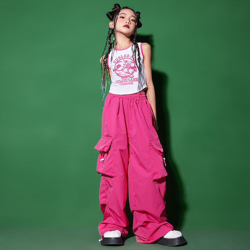 女童爵士舞服裝帥氣日系街舞演出服套裝少兒嘻哈hiphop走秀舞台潮