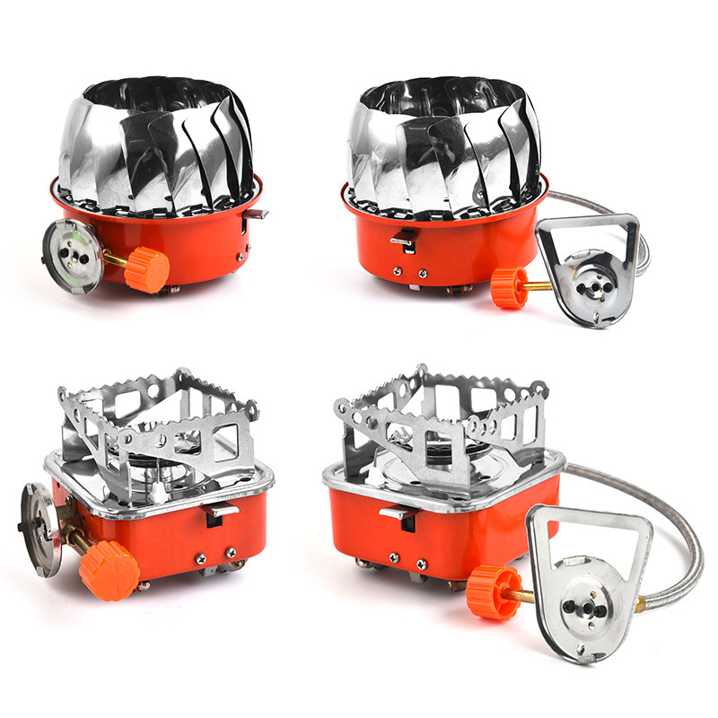 Factory spot small square furnace windproof furnace head camping gas furnace head outdoor stove camping gas wholesale