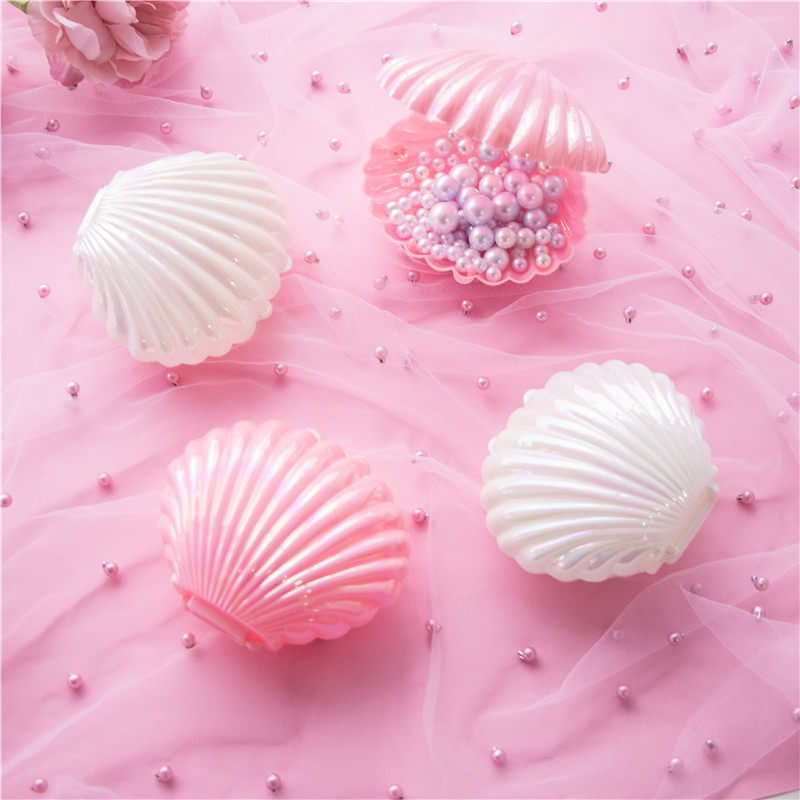 Girl's Heart Simulation Shell Ornaments Pearl Storage Cute Pink chic Desktop Ornaments Candy Box Storage Props