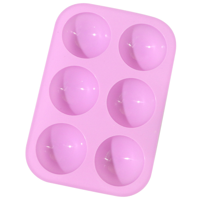 Spot wholesale 6 small semicircle silicone cake mold jelly mold aromatherapy candle gypsum mold diy eat ice