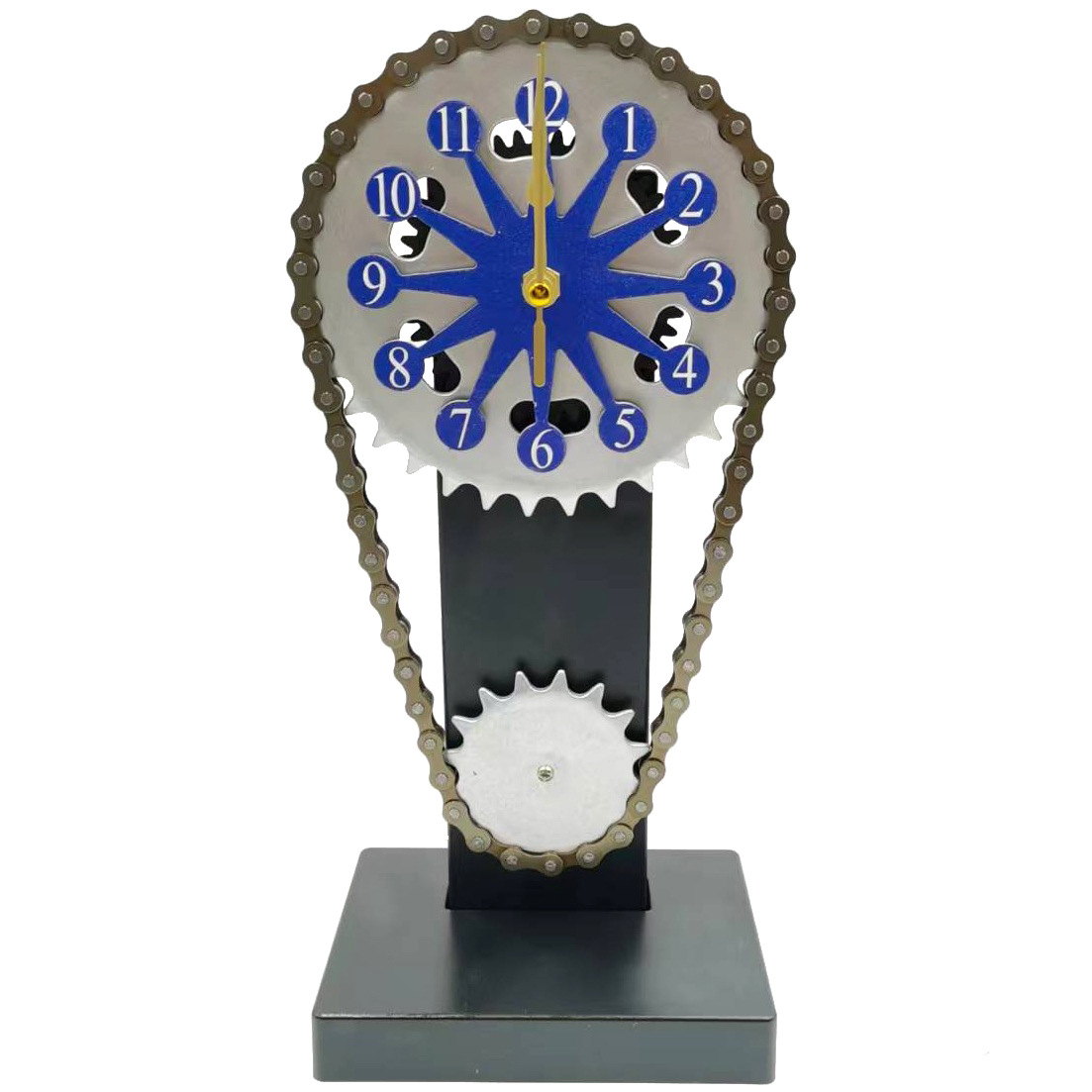 源頭廠家跨境Rotating Gear Clock旋轉齒輪塑料時鐘工藝品
