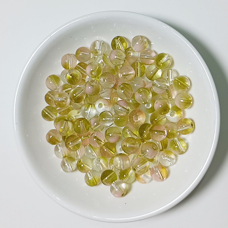Glass 8mm beads loose beads Hanfu headdress accessories DIY hairpin accessories Czech glass jewelry accessories