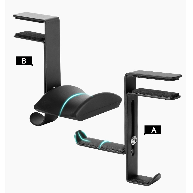 夹边电脑耳机支架头戴式耳麦架挂钩托架台夹桌面书架耳机架子