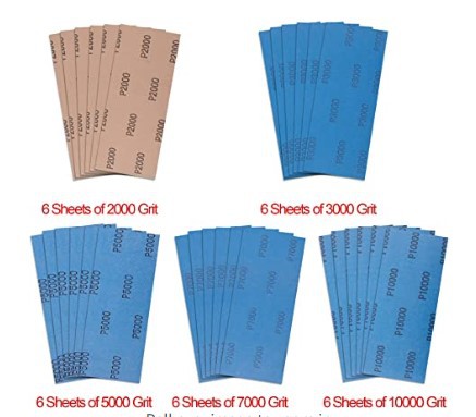 9*3.6 inch 93*230mm water sandpaper set Amazon cross-border 20000# mesh wet and dry sandpaper