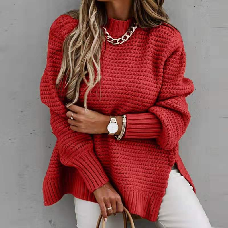 Lazy Style Loose Pullover Knitted Sweater_voghion.com