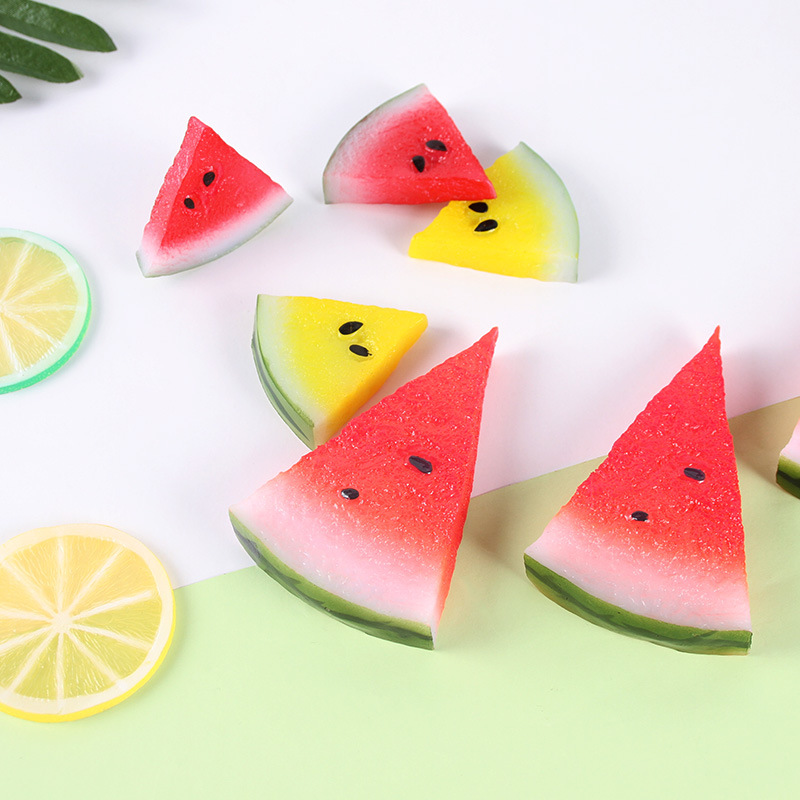 PVC simulation watermelon slices fake fruit watermelon keychain pendant decoration model shooting photography decoration props