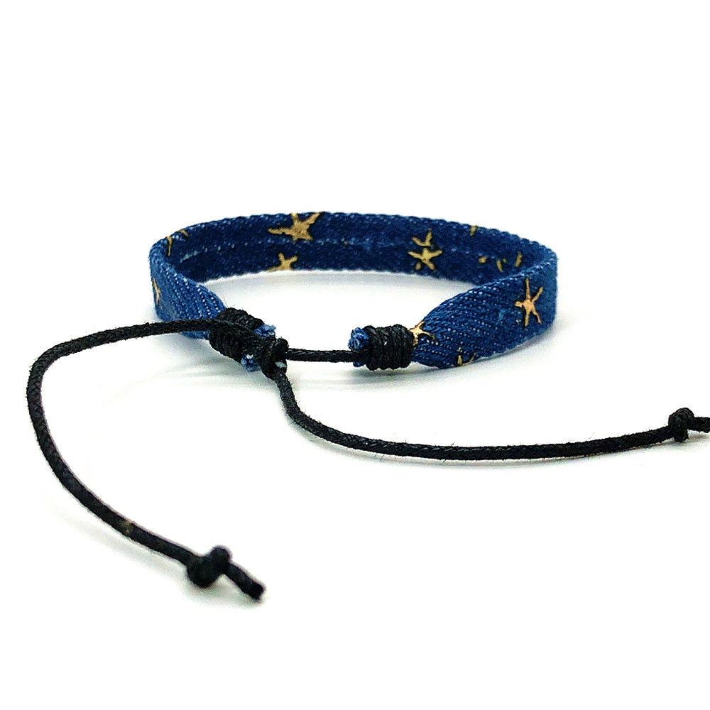 New European and American Amazon simple artistic style fresh star denim woven bracelet bracelet jewelry wholesale