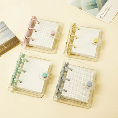 3 hole loose-leaf mini PVC transparent case portable loose-leaf coil hand ledger bulk wholesale