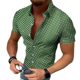 Men's foreign trade European size shirt European cool cross-border men's short sleeve shirt polka dot printed top