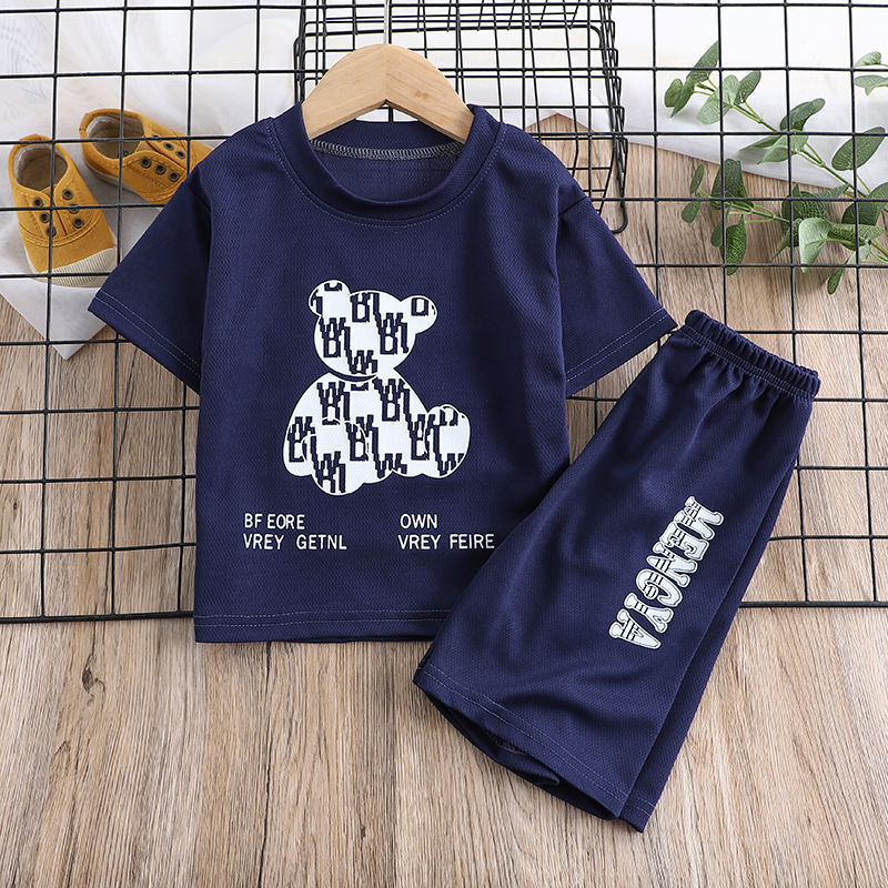 Summer new T-shirt boys and girls children's clothing baby middle and big children's tops Western style T-shirt baby suit