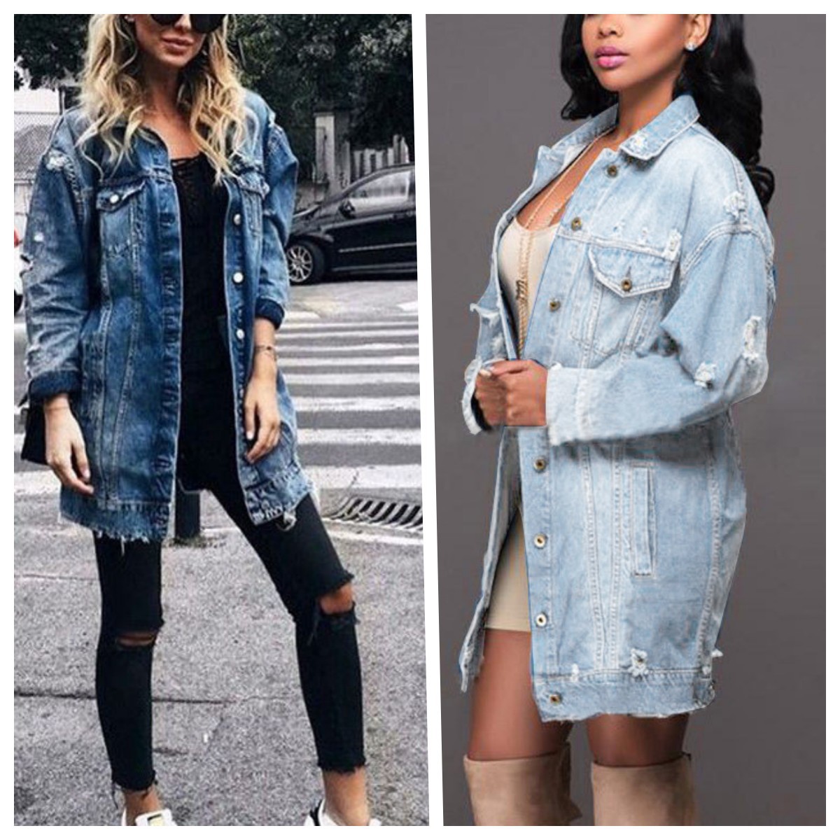 New 2024 spring and autumn trendy street fashion women's clothing solid color denim long sleeve square collar factory direct sales
