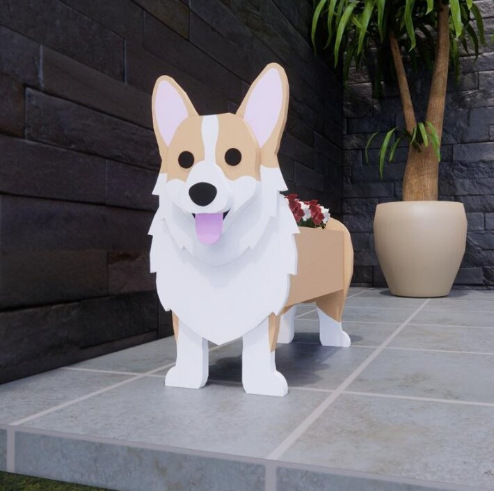 Cross-border independent station dog-planter pet dog flower pot potted garden home decorations