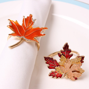 Cross Border New Halloween Bar Decorations Easter Pumpkin Napkin Buckle Napkin Ring Maple Napkin Ring