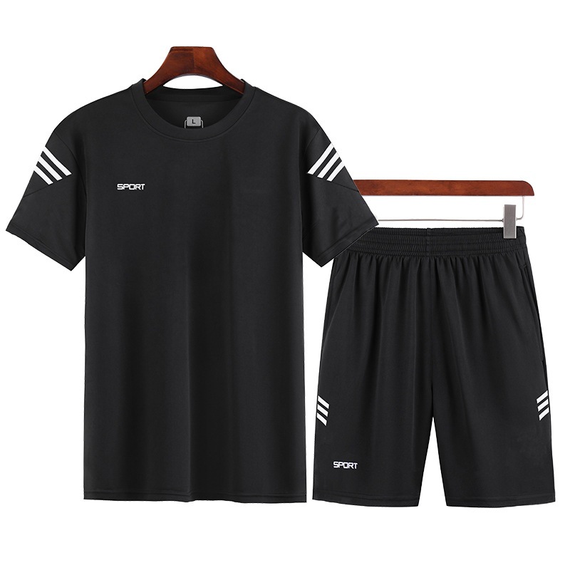 Sports suit Men's Summer Casual suit Gym Running Clothes Loose Crewneck Group Printed Quick-drying T-shirt