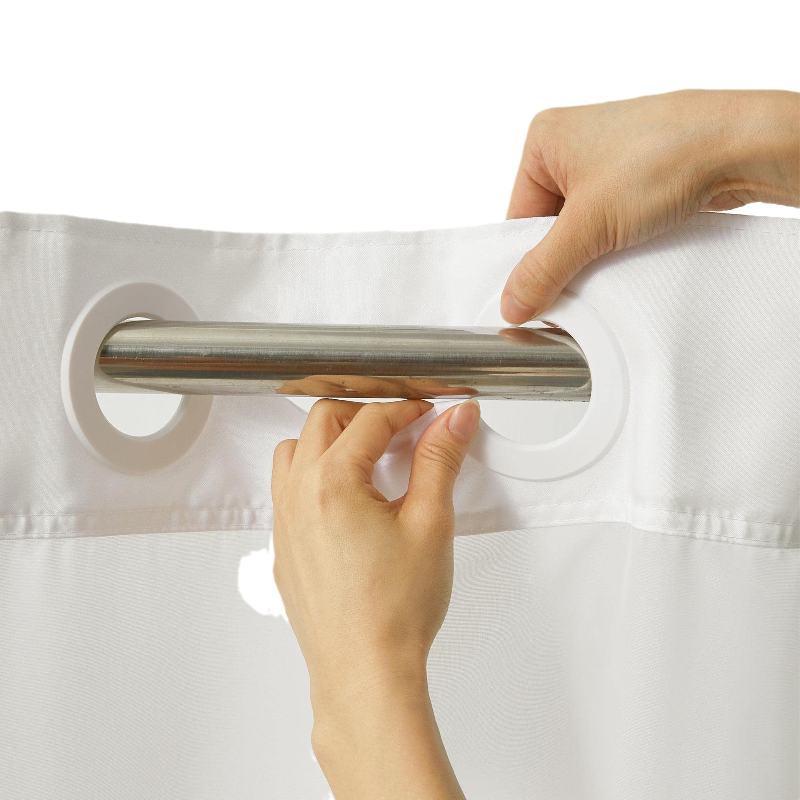 Double-layer large ring digital printing waterproof shower curtain spring woven polyester bathroom Curtain Hotel partition curtain customized