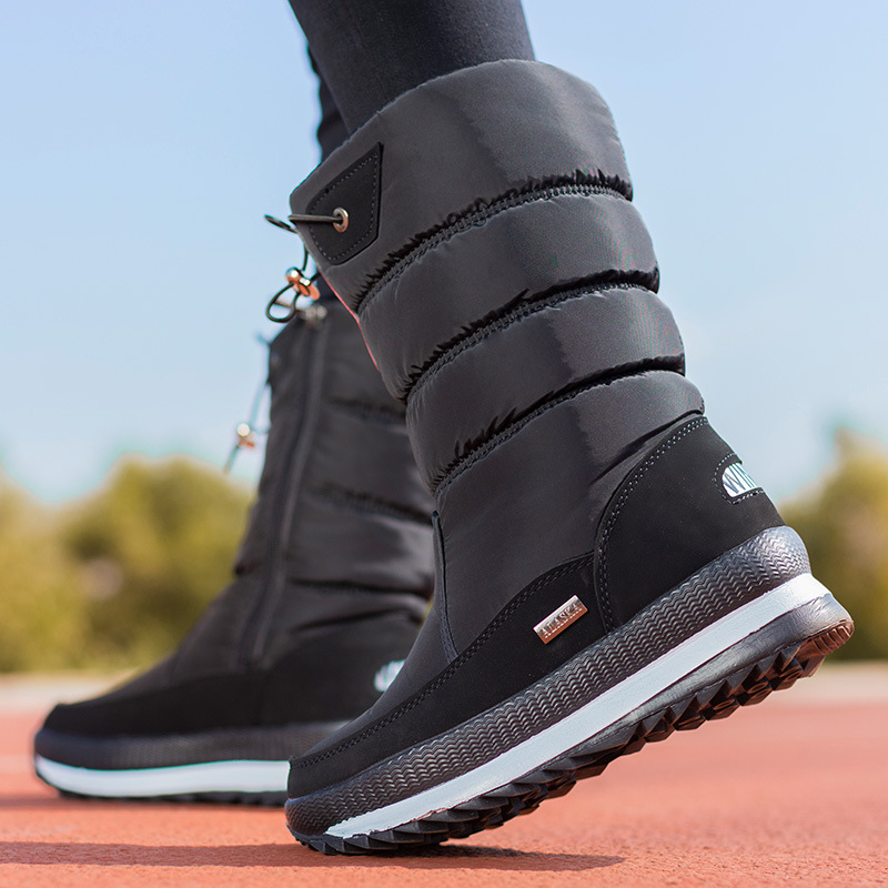 Most Winter Northeast Fleece-lined Women's Boots Winter Casual Large Cotton Shoes 2022 Thickened Warm Snow Boots Waterproof