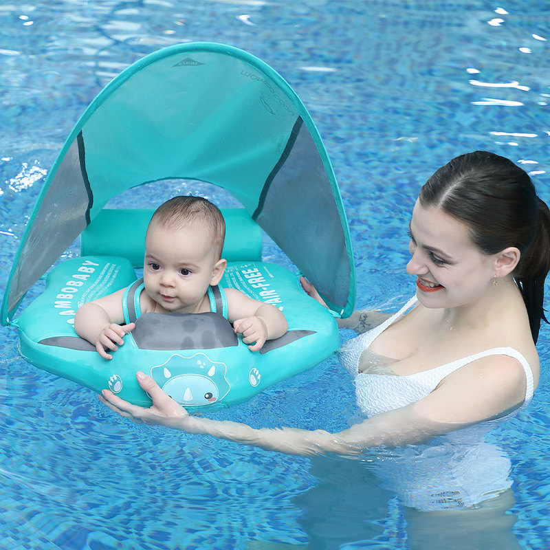 マンボウbaby 5点式防護腹ばい輪日よけ横転防止空気入れ水泳輪卸売り赤ちゃん|undefined