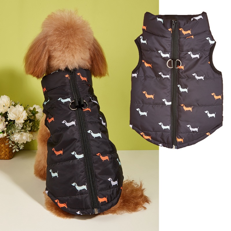 Autumn and Winter New Traction Buckle Lightweight Jacket Pet Clothes Dog Cotton-padded Teddy Bomei Vest Warm Vest