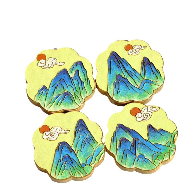 Cloisonne Cloisonne Enamel Painting Mid-Autumn Festival Handmade DIY Mirror Material Package Non-Heritage Heritage Group Building Activities Warm-up