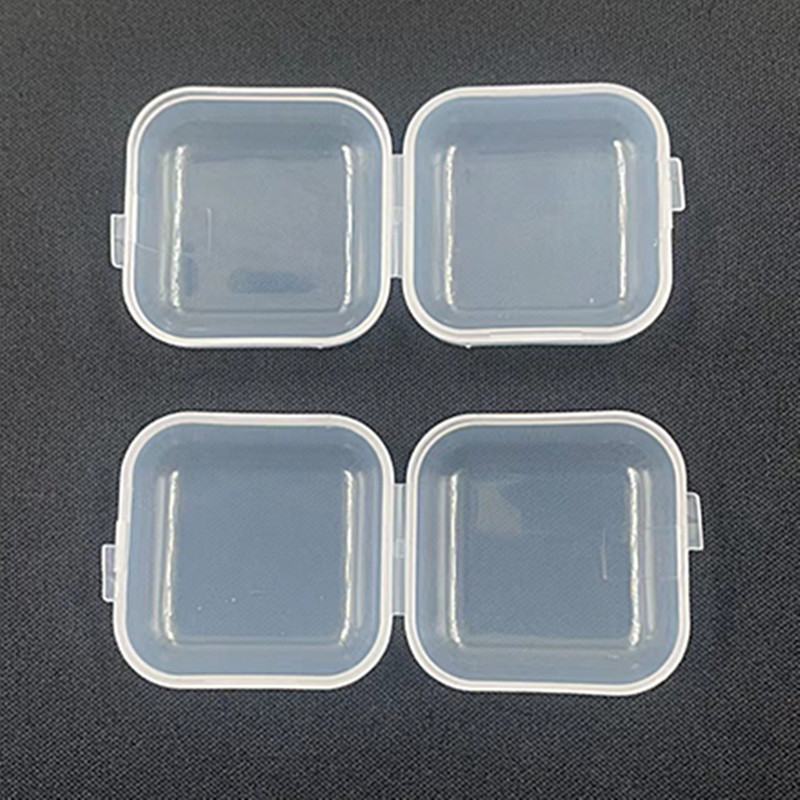 Plastic earplug box flip conjoined jewelry packaging electronic hardware transparent decorative small square box pp plastic box
