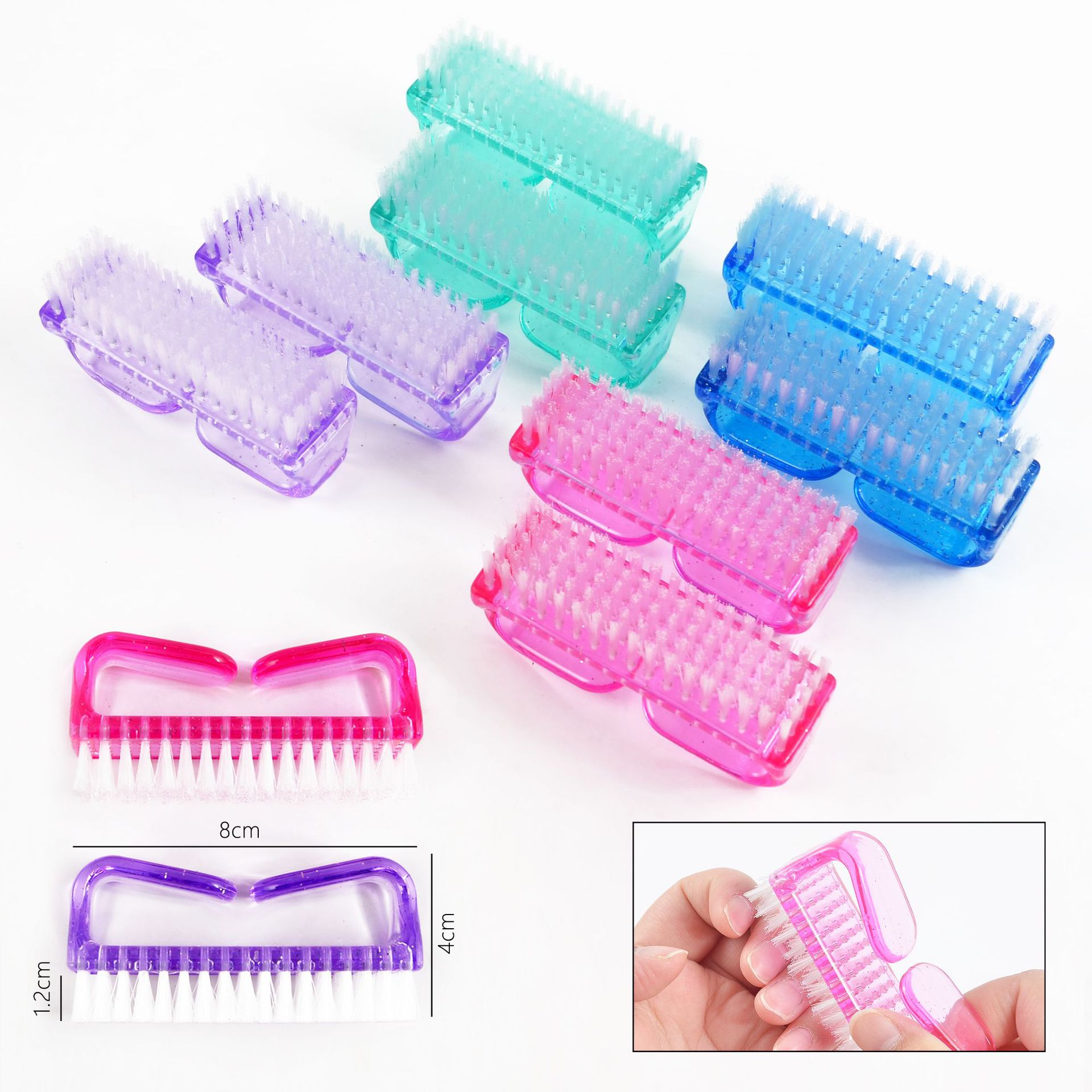 Nail Tools Large Plastic Horn Brush Nail Powder Brush Horn Brush Nail Cleaning Tools