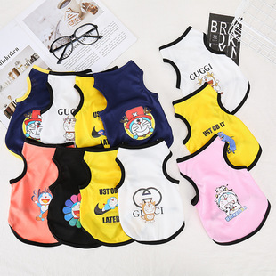Pet vest spring and summer new dog clothes cat clothes teddy bear breathable cartoon sunscreen vest spot wholesale